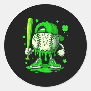 Baseball drip icecream apparel youth boy st classic round sticker