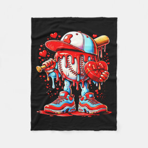 Baseball Drip Icecream Apparel Youth Boy Valentine Fleece Blanket