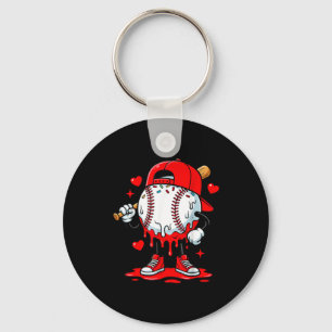 Baseball Drip Icecream Apparel Youth Boy Valentine Key Ring