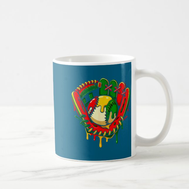 Baseball drip juneteenth black pride african coffee mug (Right)