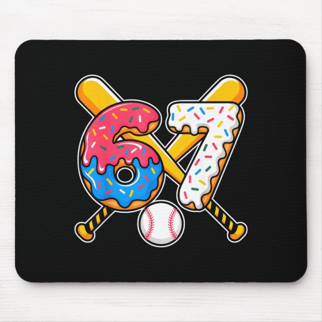 Baseball Drip Number 67 Player 67th Birthday Meme  Mouse Pad (Front)