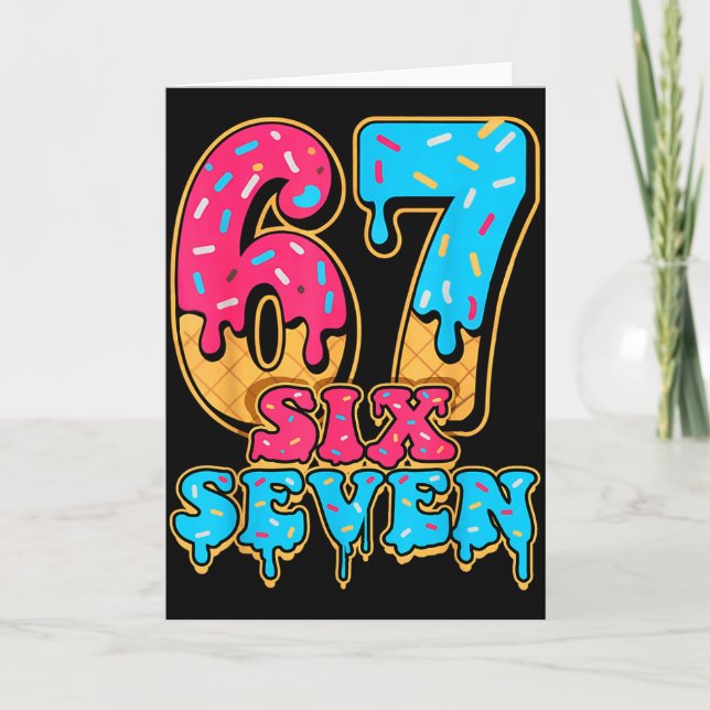 Baseball Drip Number 67 Player Or 67th Birthday  Card (Front)