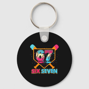 Baseball Drip Number 67 Player Or 67th Birthday Key Ring