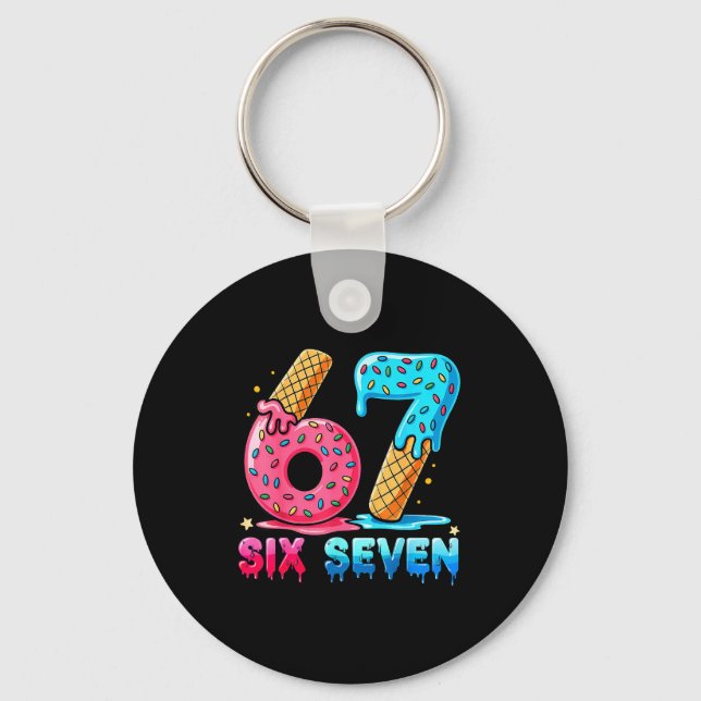 Baseball Drip Number 67 Player Or 67th Birthday  Key Ring (Front)