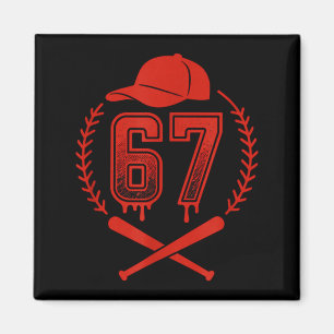 Baseball Drip Number 67 Player Or 67th Birthday Magnet