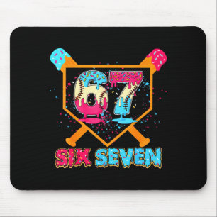 Baseball Drip Number 67 Player Or 67th Birthday Mouse Pad