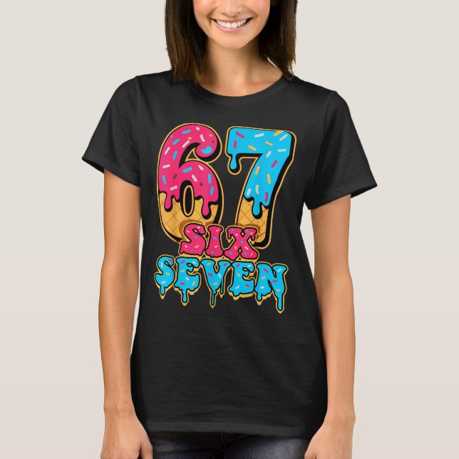 Baseball Drip Number 67 Player Or 67th Birthday  T-Shirt (Front)