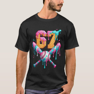 Baseball Drip Number 67 Player  T-Shirt