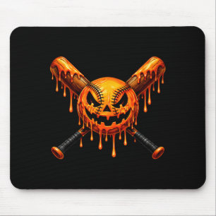 Baseball drip pumpkin spooky ghost halloween boys mouse pad