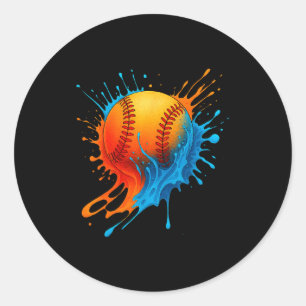 Baseball Drip Team For Boys And Girls Ice Cream Co Classic Round Sticker