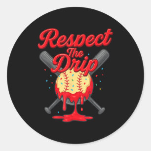 Baseball Drip Team For Boys And Girls Ice Cream Co Classic Round Sticker