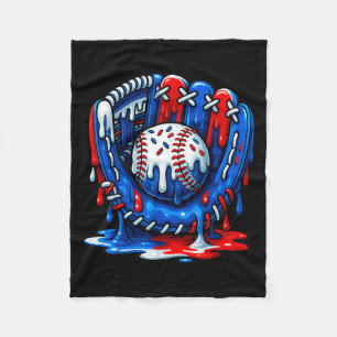 Baseball Drip Team For Boys Ice Cream Cool Fleece Blanket