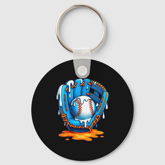Baseball Drip Team For Boys Ice Cream Cool  Key Ring (Front)