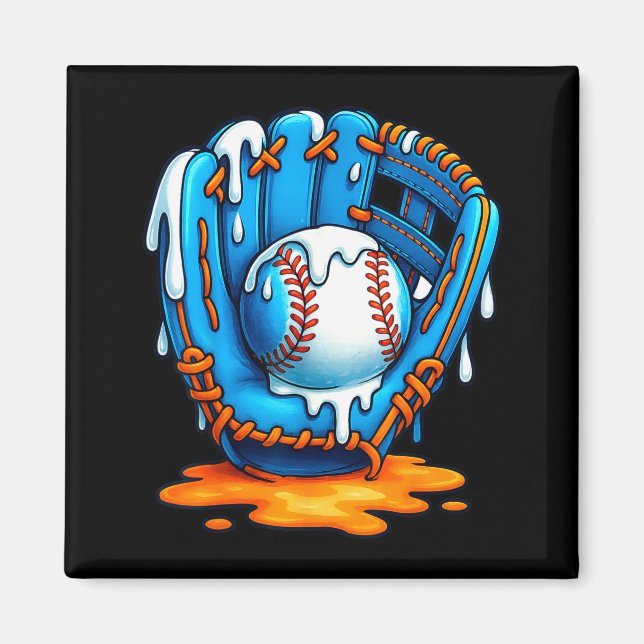 Baseball Drip Team For Boys Ice Cream Cool  Magnet (Front)