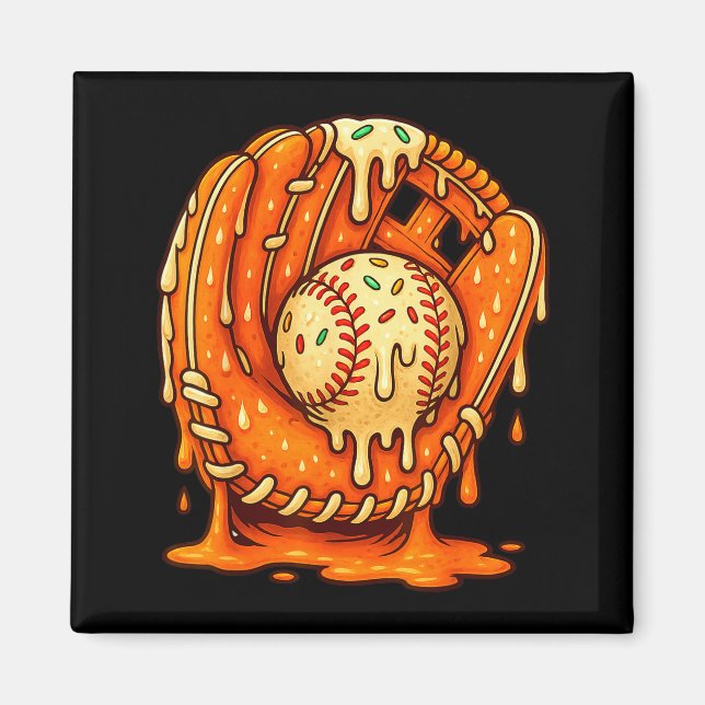 Baseball Drip Team For Boys Ice Cream Cool  Magnet (Front)