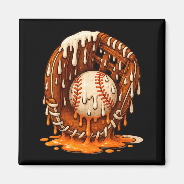 Baseball Drip Team For Boys Ice Cream Cool  Magnet (Front)