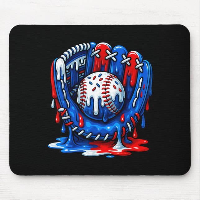 Baseball Drip Team For Boys Ice Cream Cool  Mouse Pad (Front)