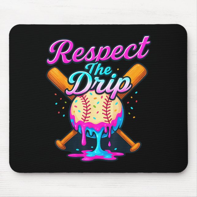 Baseball Drip Team For Boys Ice Cream Cool  Mouse Pad (Front)