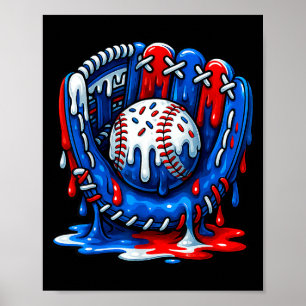 Baseball Drip Team For Boys Ice Cream Cool  Poster