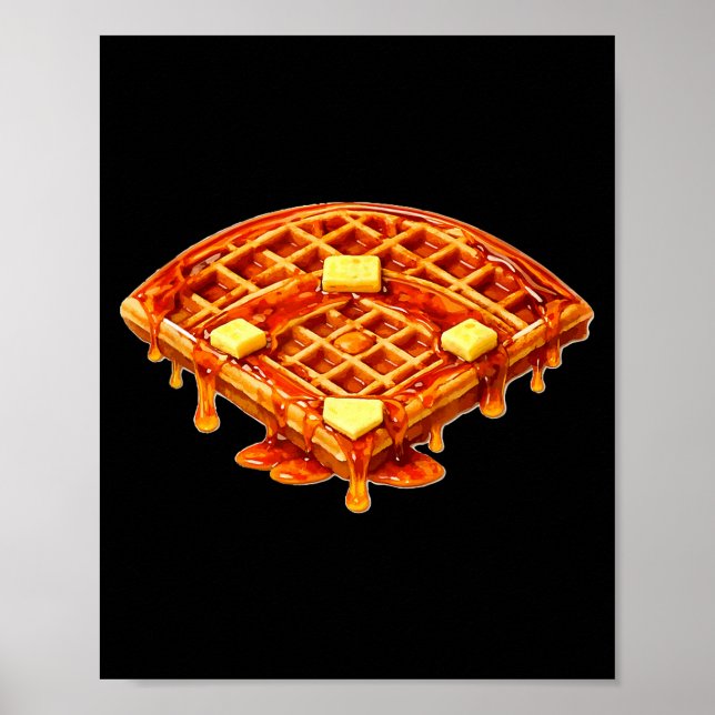 Baseball Dripping Waffle Field  Poster (Front)