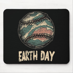 Baseball Earth Day Nature Planet Conservation Tree Mouse Pad