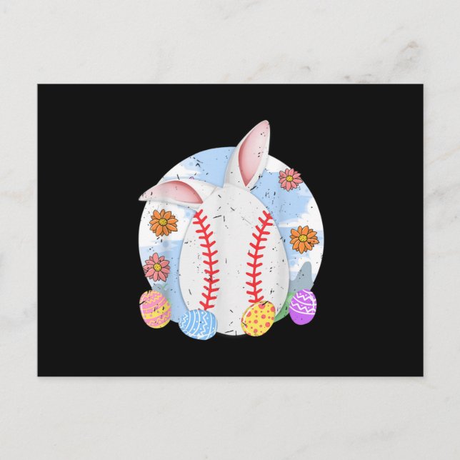 Baseball Easter Bunny Funny Easter Baseball Bunny Postcard (Front)