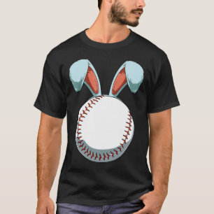 Baseball Easter Day Bunny Ears Rabbit Baseball Fa T-Shirt