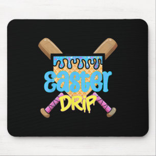 Baseball Easter Home Plate Bat Ice Cream Drip Happ Mouse Pad