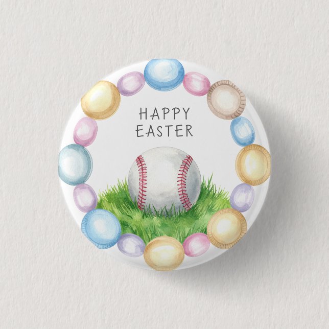 Baseball Easter  themed  3 Cm Round Badge (Front)