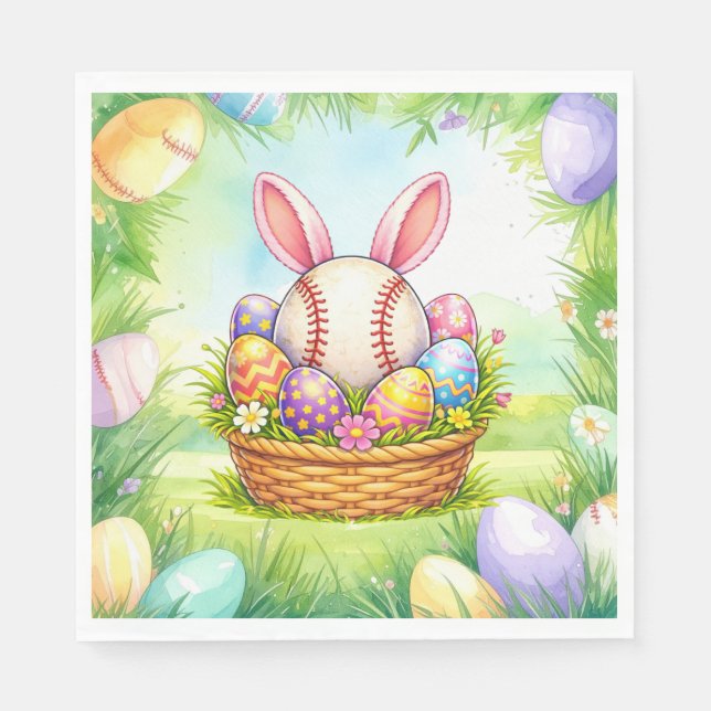 Baseball Easter  themed  Napkin (Front)
