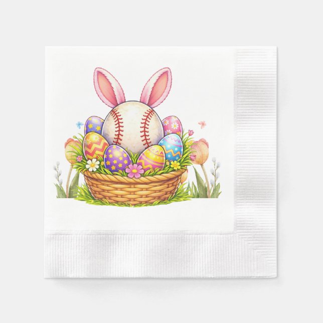 Baseball Easter  themed  Napkin (Front)