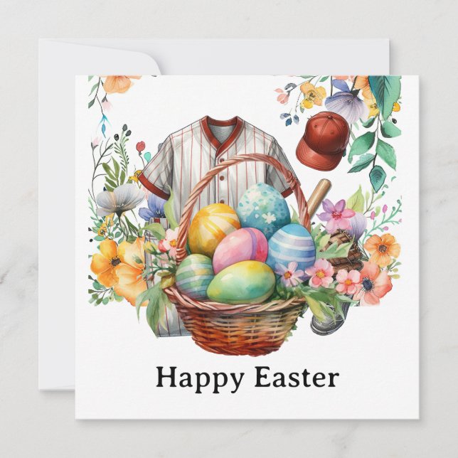 Baseball Easter with egg basket  (Front)