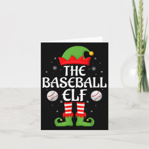 Baseball Elf Xmas Family Matching Elf Squad Christ Card