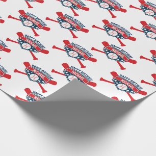 Baseball Emblem  Personalise Your Occasion Wrapping Paper