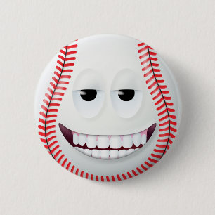Baseball Face 2 6 Cm Round Badge