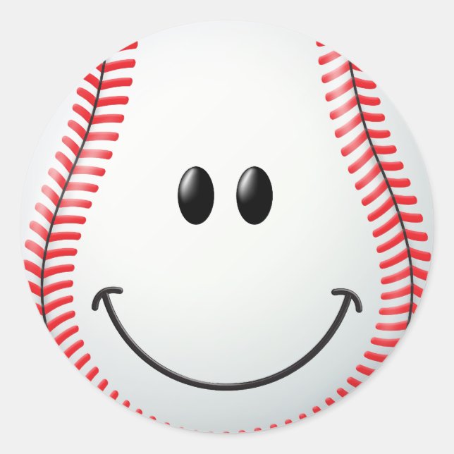 Baseball Face Classic Round Sticker (Front)