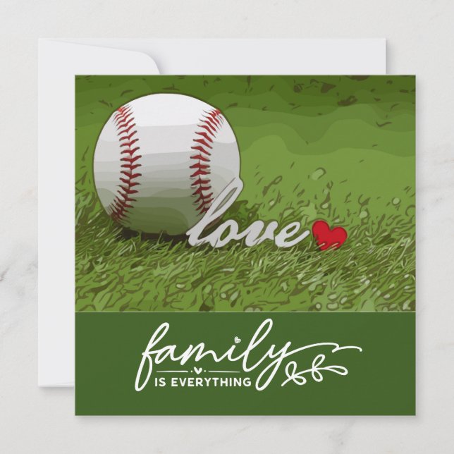 Baseball Family is everything with love on green  (Front)