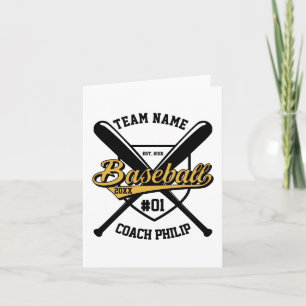 Baseball fan coach team Mom player thank you gift Card