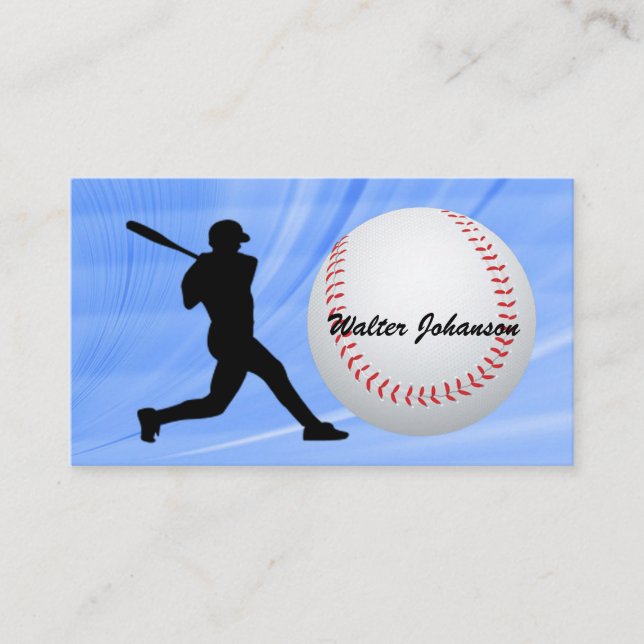 Baseball Fan or Player batter silhouette baseball Business Card (Front)