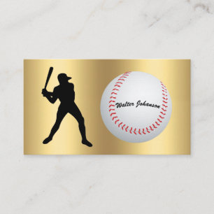 Baseball Fan or Player batter silhouette baseball Business Card