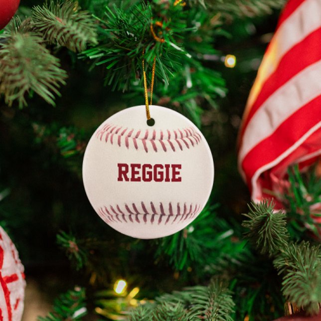 Baseball Fan Personalised Ornament (Creator Uploaded)