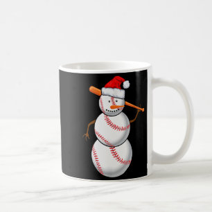 Baseball Fan Snowman Funny Christmas Gift  Coffee Mug