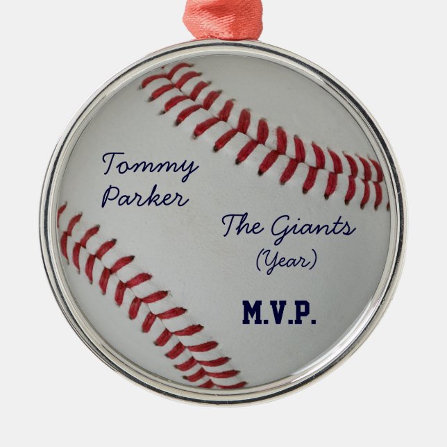 Baseball Fan-tastic_autograph-style medallion Metal Ornament (Front)