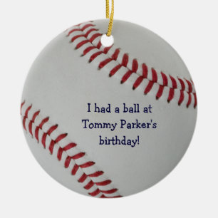 Baseball Fan-tastic_autograph-style party favour Ceramic Tree Decoration