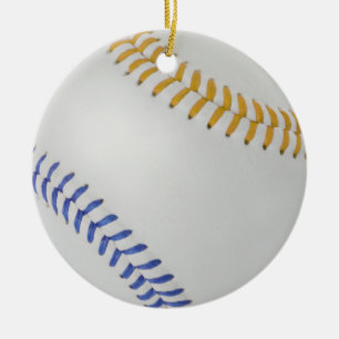 Baseball Fan-tastic_Color Laces_go_bl Ceramic Tree Decoration