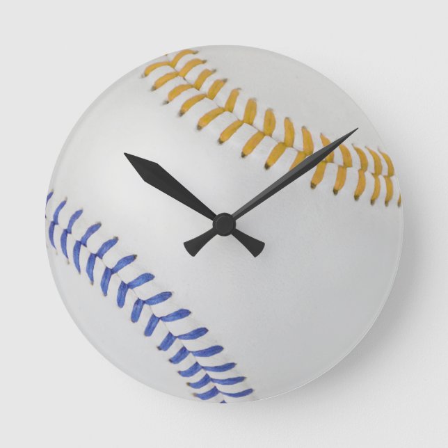 Baseball Fan-tastic_Color Laces_go_bl Round Clock (Front)
