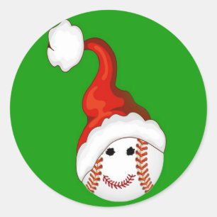 Baseball fans Christmas Classic Round Sticker