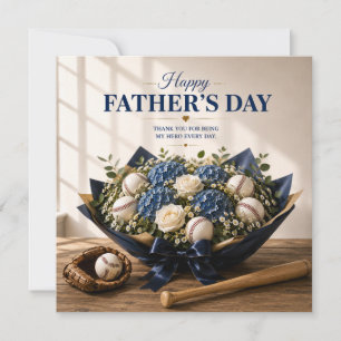 Baseball Father’s Day Card with Bat and Ball