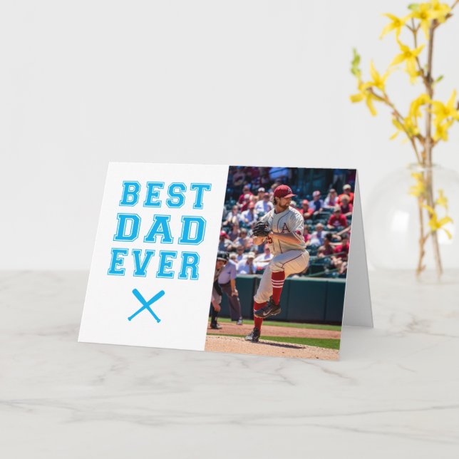 Baseball Fathers day gift card for dad (Yellow Flower)
