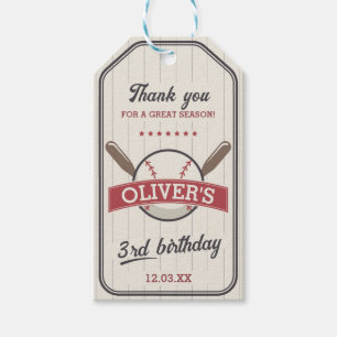 Baseball Favor Tag for Birthday Party Slugger